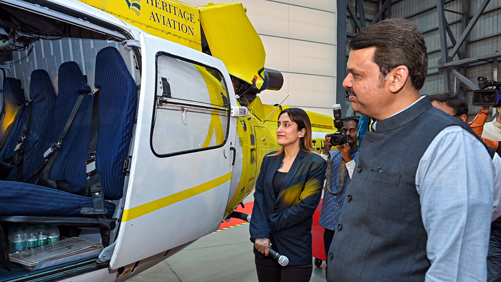 "Former Maharashtra Chief Minister Fadnavis Inaugurates Indamer-Airbus Helicopters MRO Facility"
