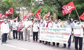 AITUC Leaders Rally, Hyderabad Called by the Framers Protest